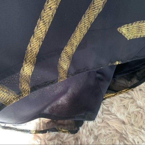 BETSEY & ADAM Open Back Cut Out Dress Blue Gold Size 2 - Picture 12 of 15